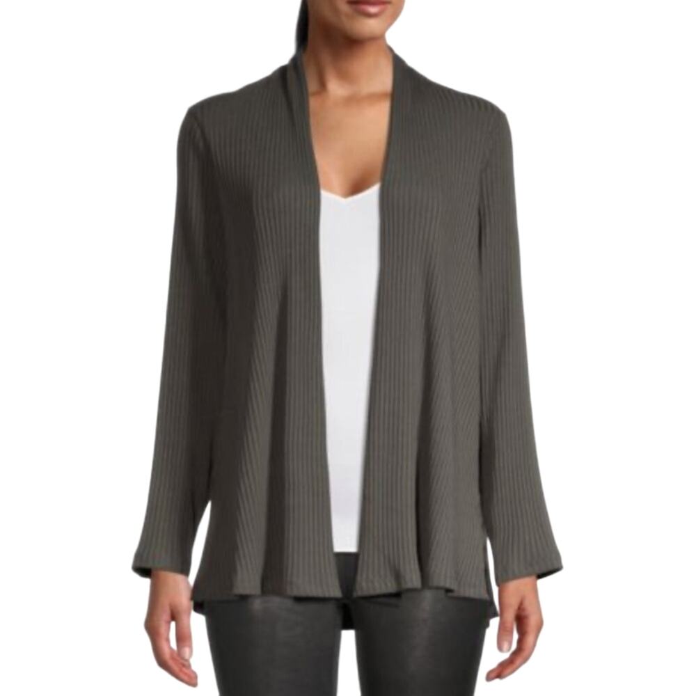 EILEEN FISHER Textured Open-Front Gray Jacket